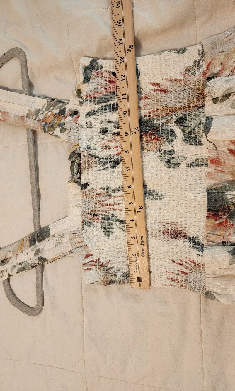 Express $108 NWT Floral Smocked Tiered Maxi Dress in Cream Small Cottagecore - Picture 8 of 10